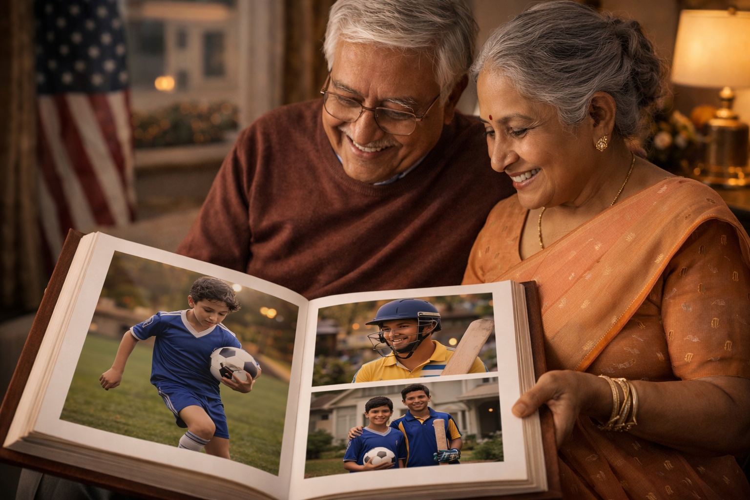 Framed family print displayed at home