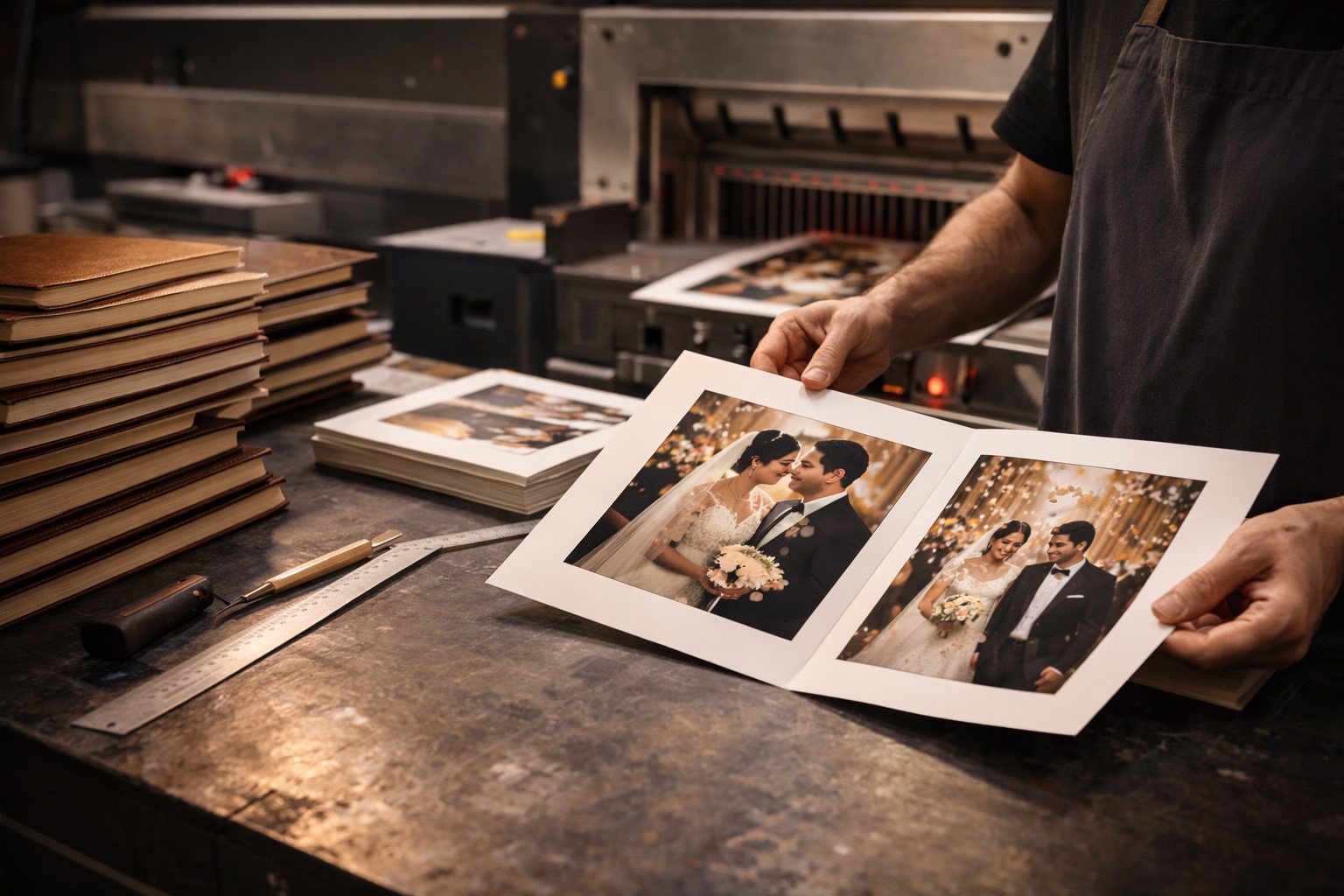 Professional printing process inside the studio